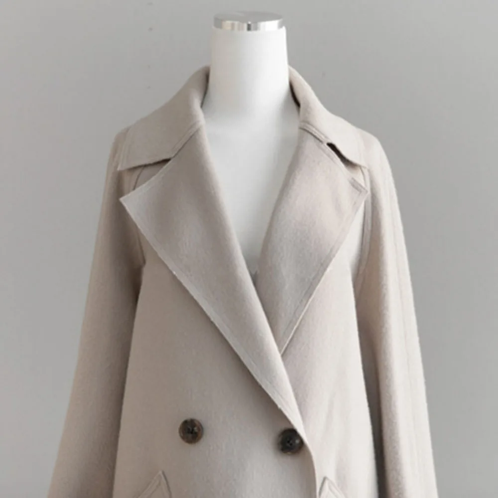

Autumn Winter Woolen Coat Women 2020 Korean Slim Fit Japan Harajuku Plus Size Long Overcoat Female Office Ladies Outerwear