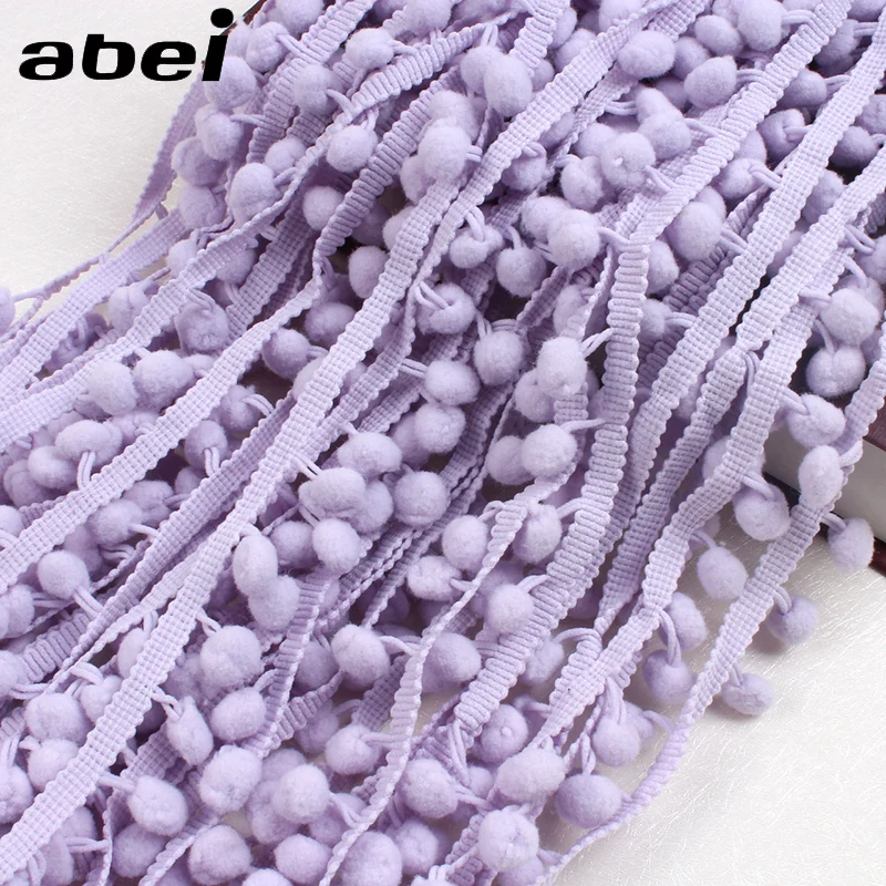 

2 yards Lavender Handmade DIY Kintted Fabric Craft Accessories Sewing Lace Pom Pom Lace Trim Ball Ribbon Pompom Fringe Ribbon