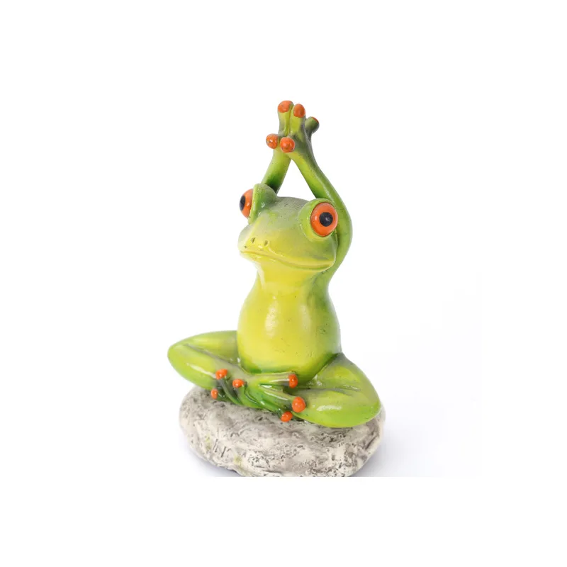 

Creative Frog Figurines Pastoral Animal Desktop Miniatures Home Decoration Yoga Accessories Resin Crafts Drop Shipping