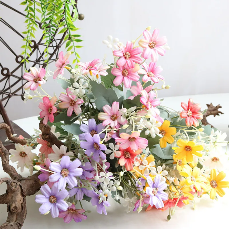

TN Garden Simulation Small Chrysanthemum Family Living Room Wedding Party Artificial Flower For Home Ornaments