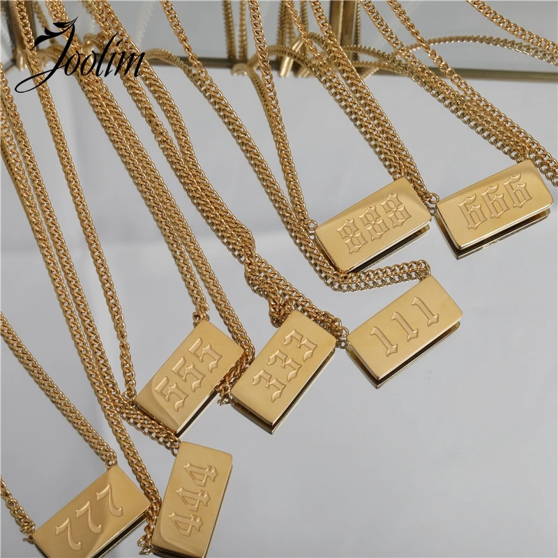 Joolim Jewelry Wholesale No Fade Simple Number Pendant Necklace Waterproof Gold | Украшения и аксессуары