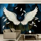 Пользовательские настенные ткани Европейский перо с белыми крыльями фото настенные фрески водонепроницаемые обои Гостиная ТВ домашний Декор 3D Фреска