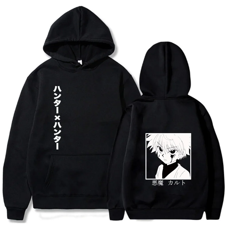 

Killua Hot Anime Hoodie Pullovers Top Double Sided Long Sleeve Loose Casual Fashion Man Woman Cloth
