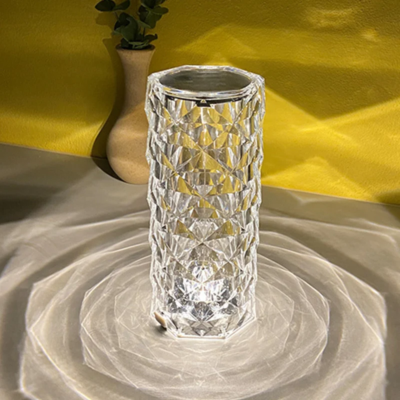 Ins-L&aacute;mpara LED de mesa de cristal, proyector de luz rosa, 3/16 colores, D&iacute;a de San Valent&iacute;n, Diamante rom&aacute;ntico, USB, decoraci&oacute;n de luz nocturna t&aacute;ctil para habitaci&oacute;n-3