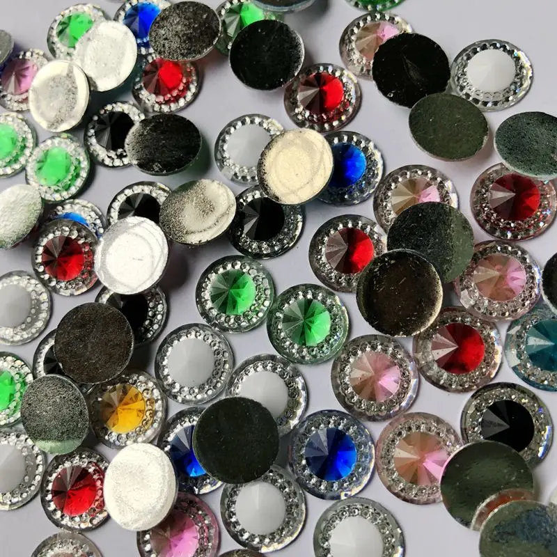 80 шт. 12 мм Стразы с кристаллами двухцветные стразы s diy Круглая Плоская задняя