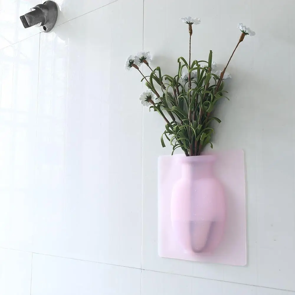 Силиконовая липкая ваза наклейка на стену для цветов подвесная контейнер флорет
