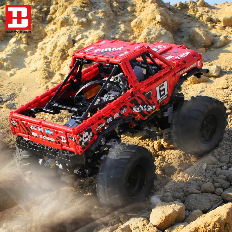 

HB Static Version MOC Building Block Off-Road Truck Technic Toys Function 4X4 Big Foot Wheel For Kids Adults Big Size 1760pcs