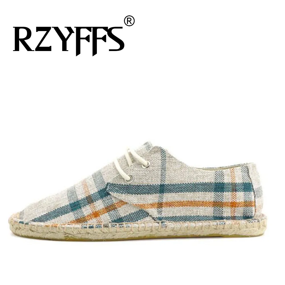 NEW Male nationa style Breathable Lace up casual Canvas Hemp Insole Fisherman Light Shoes Men Espadrille Flats II-13Z | Обувь
