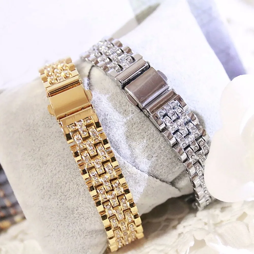 

Stylish Trendcy Watches Golden Silver Rose Gold Color INS Full Diamonds Women Dress Watches Shiny Elegant Girls Valentine GIFT