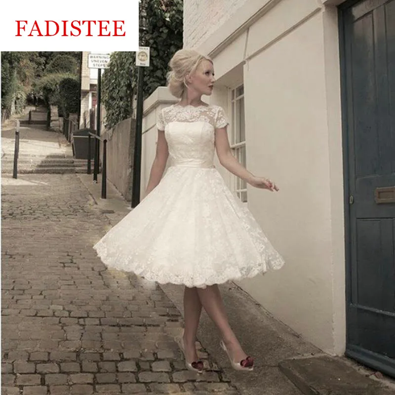 

Женское Короткое свадебное платье It's yiiya, белое кружевное платье трапециевидной формы с аппликацией на лето 2019