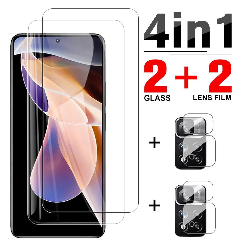 

Закаленное стекло 4 в 1 для Xiaomi Redmi Note 11 Pro Plus, Защита экрана для Redmi Note 10 Pro Max 10S 10T, зеркальная защитная пленка для объектива