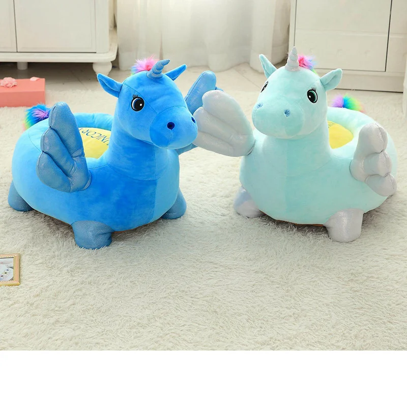 Детское мягкое плюшевое кресло удобное для младенцев с мультяшными животными в