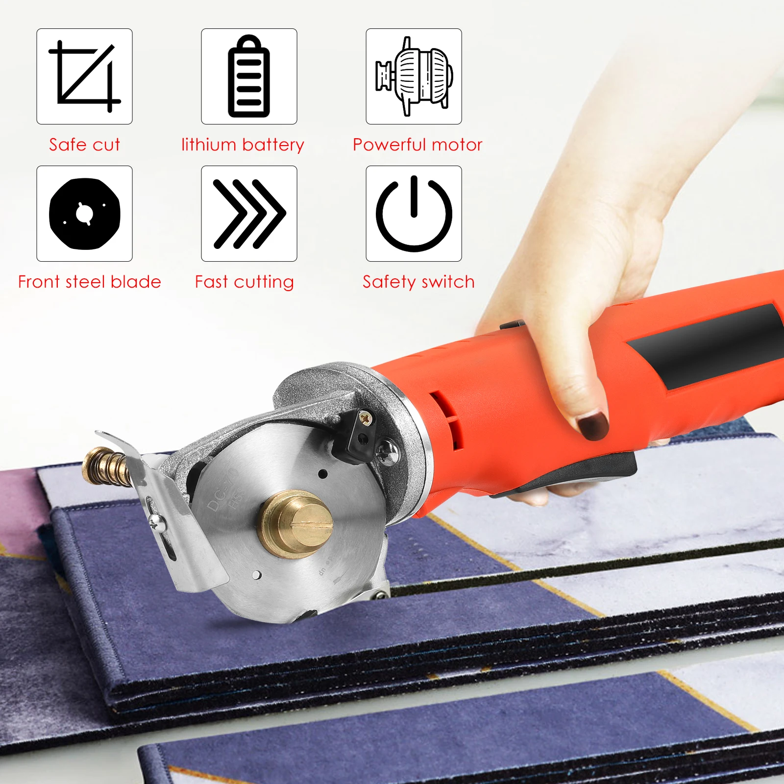 

12V Cordless Electric Scissors Electric Cloth Knife Fabric Cutting Tools Rechargeable Sewing Handheld Scissors Tailors Cutter