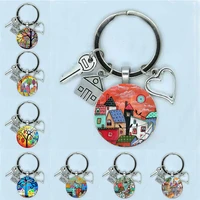 25mm handmade new house key key chain beautiful house key ring under the stars personalized jewelry gift new home jewelry gift k