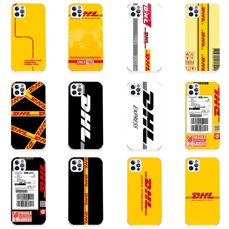 

Hot Dhl Express Phone Case Lambskin Leather For iphone 12 11 8 7 6 XR X XS PLUS MINI PLUS PRO MAX Shockproof