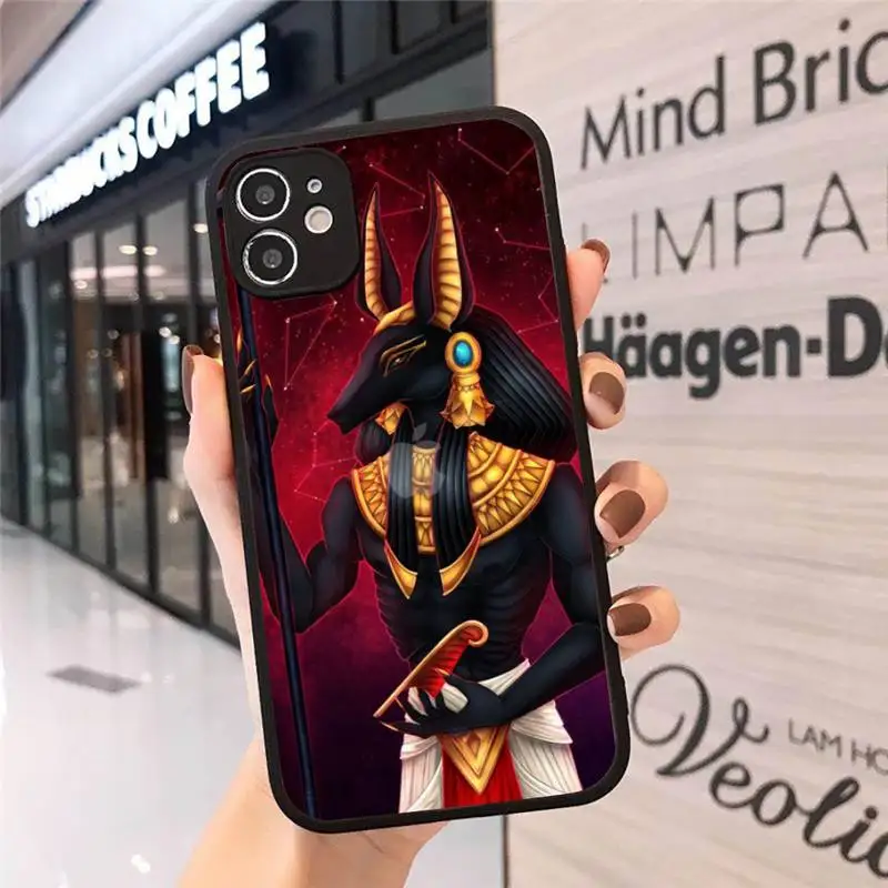 

Egypt Nefertiti Anubis Ankh Phone Case Matte Transparent for iPhone 7 8 11 12 s mini pro X XS XR MAX Plus cover funda