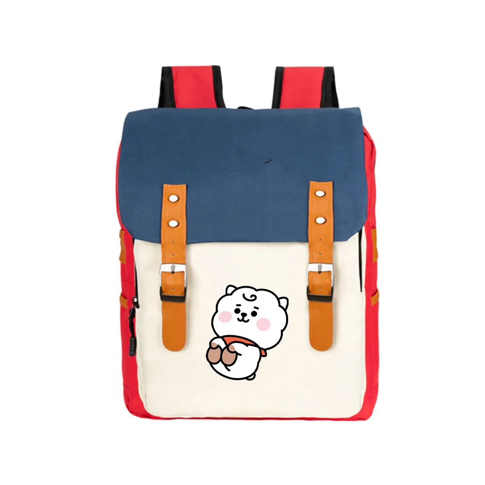 Детский рюкзак с откидной крышкой Kawai BT21 лидер продаж школьная сумка KPOP для