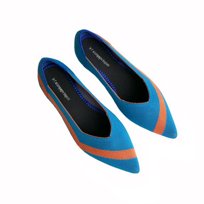 Женские эластичные вязаные Мокасины разных цветов дышащие удобные рабочие туфли