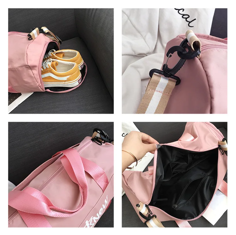 Unisex Men Zipper Fitness Gym Storage Handbag Duffle Luggage Large Capacity Waterproof Oxford Travel Bags Shoulder Messenger Bag