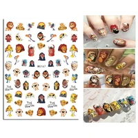 10pcs3d nail stickers disney series cartoon stickers decals mickey mouse mermaid lion nail art decorations diy stickers