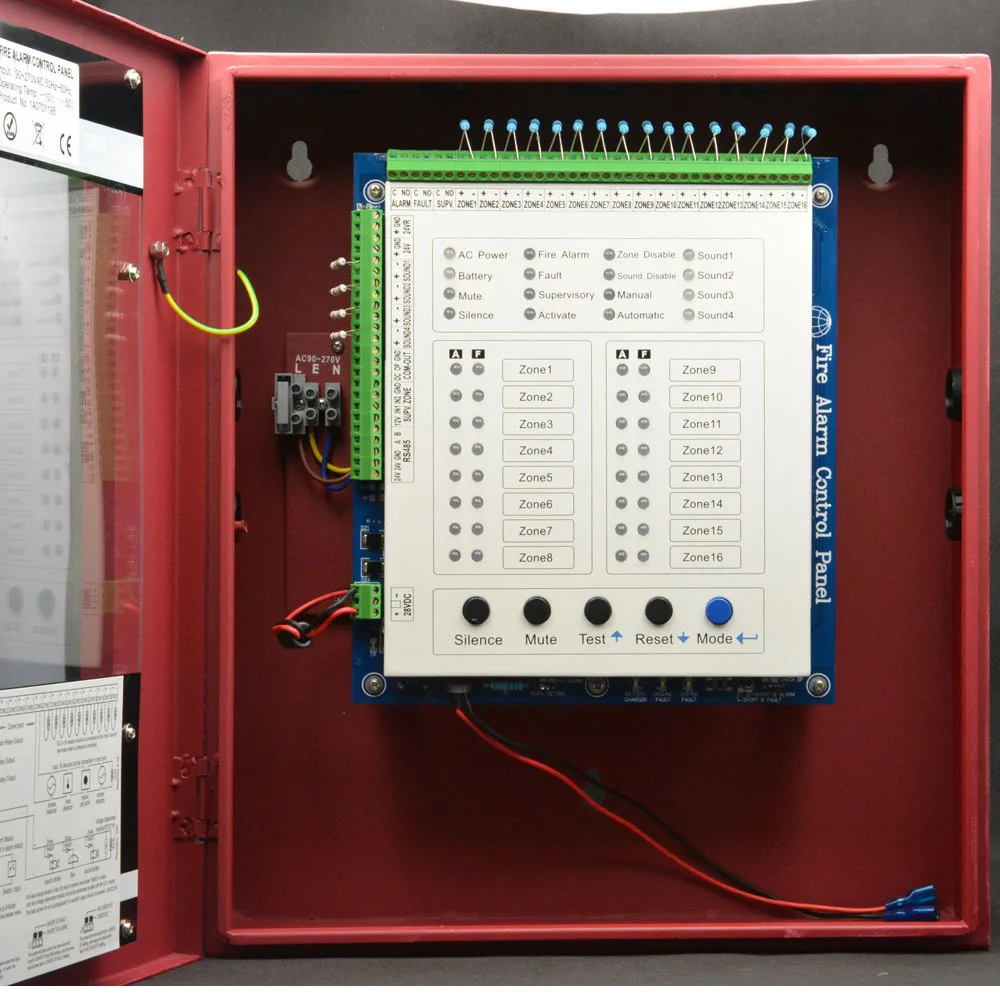 16 проводных зон обычная плата управления пожарной сигнализацией