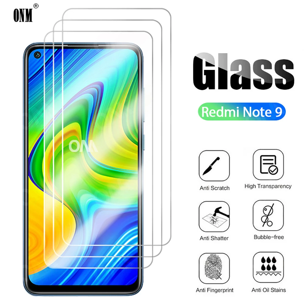 3 шт закаленное стекло для Xiaomi Redmi Note 9 9S Защита экрана 6 53 Защитная стеклянная