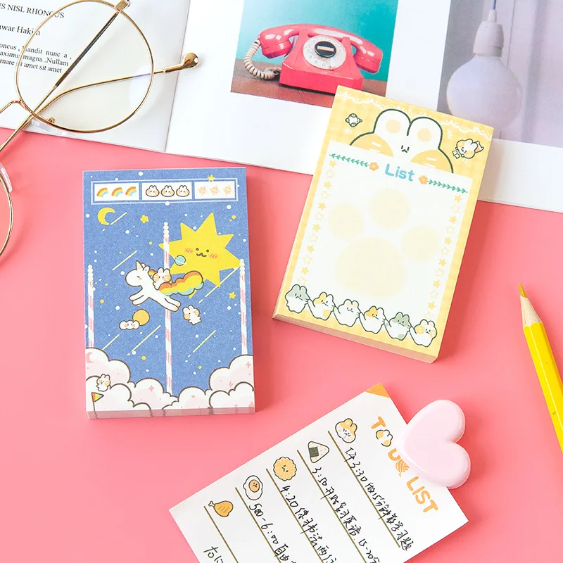 100 шт. Kawaii Memo Pad милый мультфильм Note To Do List ежедневный план планировщик офисных
