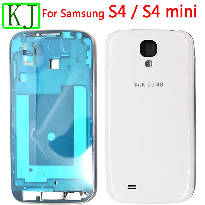 Для samsung Galaxy S4 I9500 I9505 I337 S4Mini i9190 i9192 i9195 Передняя средняя рамка+ крышка батареи Задняя Дверь Корпус для S4 Mini