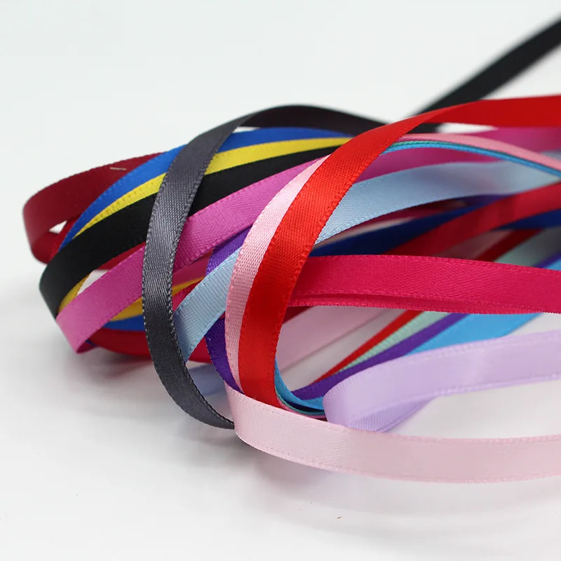 100 ярдов/рулон шелковая атласная лента 6 мм 10 15 20 25 40 50 для одежды Подарочная