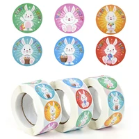 500pcsroll easter cute bunny egg printing sticker decoration gift packaging sticker label easter party toy gift for kids decor