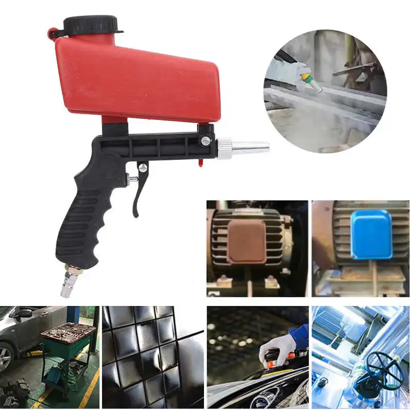 

90psi Portable Gravity Spray Gun Pneumatic Sandblasting Gun Small Handheld Adjustable Sand Blaster Machine Blasting Tool