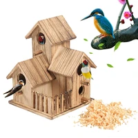 bird nest wooden feeders box bird house breeding nest bird feeder children toy fence for home decoration outdoor gardening
