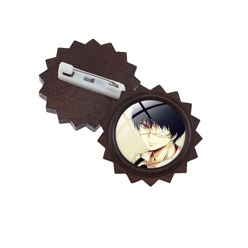 Женская брошь в форме цветка модная японском аниме Токийский Гуль деревянная со