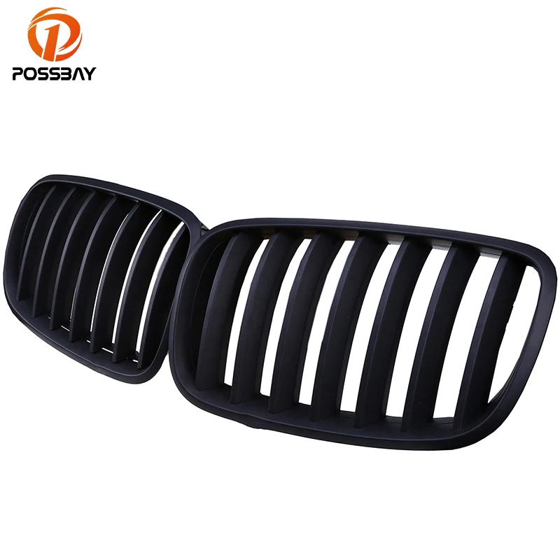 

POSSBAY Matte Black Front Kidney Grills Grilles for BMW X5 E70 3.0si/50iX/X5 M/M50dX 2007-2013 Center Hood Grill Replacement