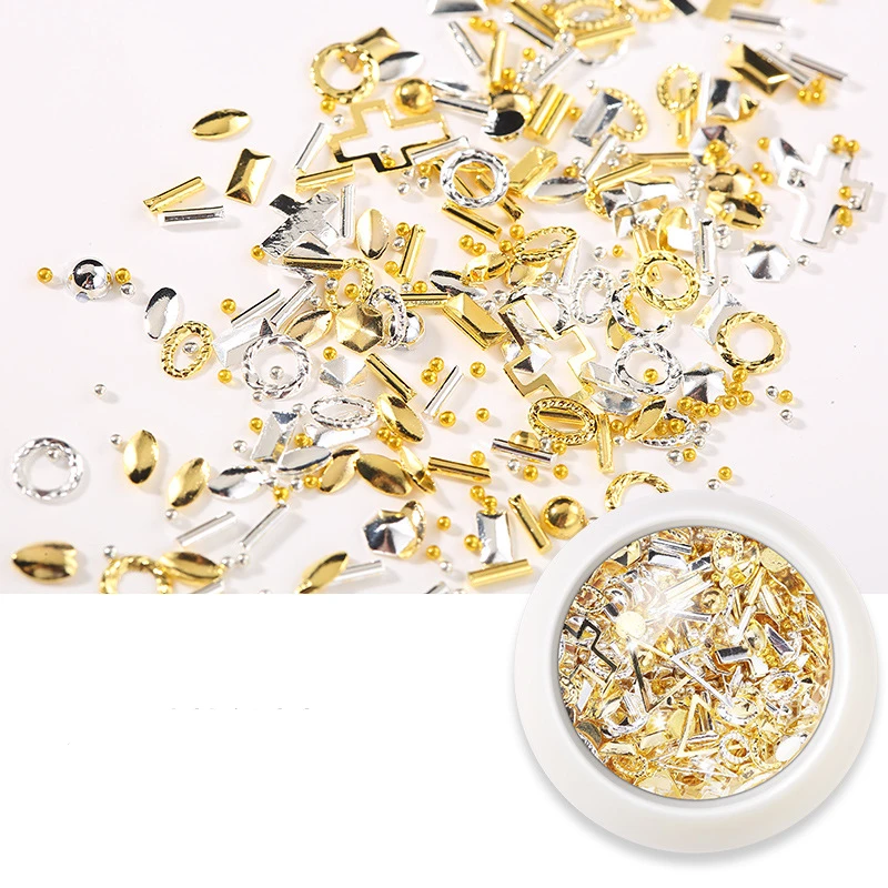 1 коробка золото Луна Звезды ногтей шпильки для Запчасти украшение звезды круг