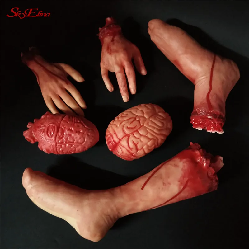 Реквизит для Хэллоуина реалистичный Отрубленный страшный кровавый поддельный