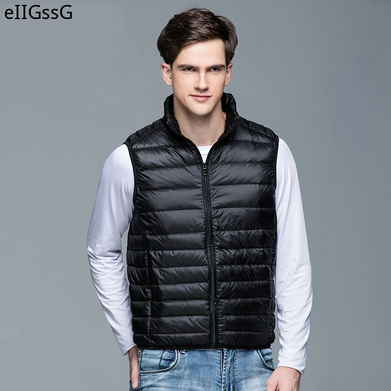 New Men's Winter Jacket 90% White Duck Down Vest Portable Ultra-light Sleeveless Jacket Portable Men's Vest Hot Sale Down Vest