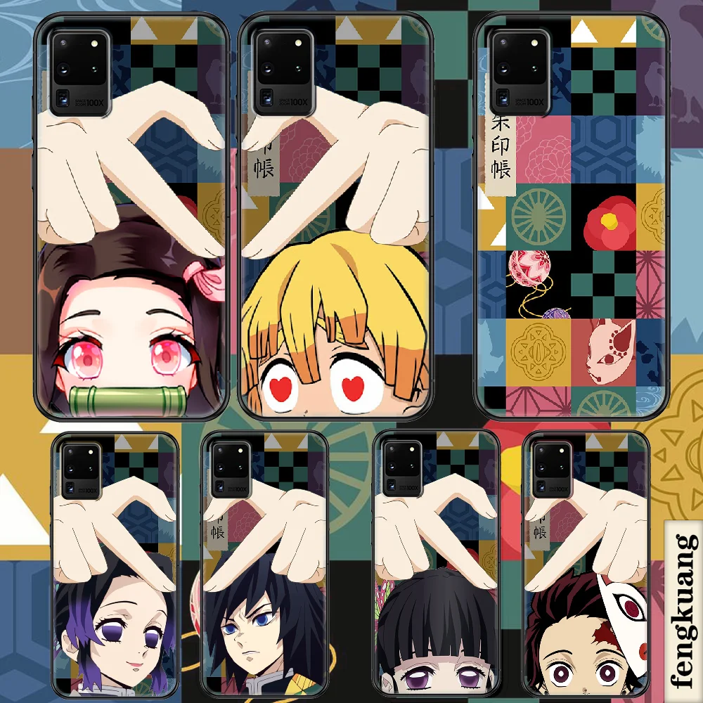 

Парный аниме рассекающий демонов чехол для телефона Samsung Galaxy Note 4 8 9 10 20 S8 S9 S10 S10E S20 Plus UITRA Ультра черный модный