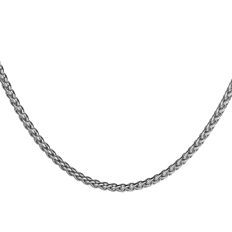 

Basic Punk Stainless Steel Necklace for Men Women Curb Cuban Link Chain Chokers Vintage Silver Tone Solid Metal