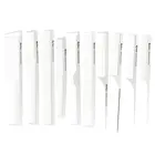 Парикмахерская гребень Mythus 10 Deisgns, белый углеродный инструмент для парикмахерской, металлический хвост