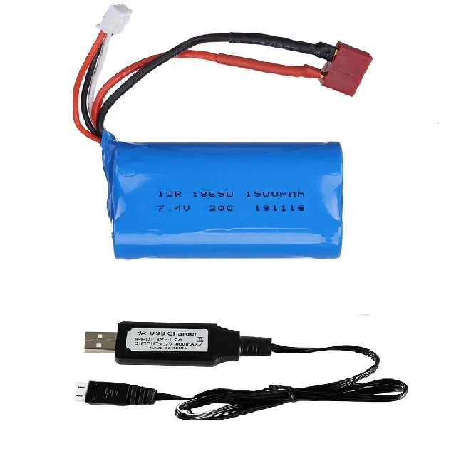 18650 7,4 V 1500mAh 2 lipo аккумулятор для Q46 Wltoys 10428 /12428/12423 WPL MN99S D90 U12A S033g Q1 H101 радиоуправляемые лодки автомобили