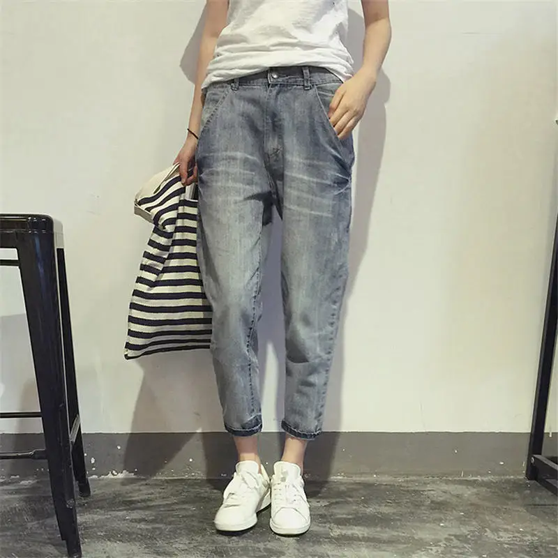 

Plus Size Boyfriend Jeans For Women Denim Harem Pants Loose High Waist Jeans Pants Female Casual Streetwear Mom Jeans 5XL Q1797