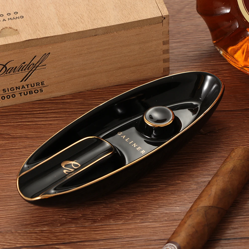 

GALINER Cigar Ashtray Portable Boat Shape 1 Holder Ash Tray Outdoor Creative Travel Pocket Smoking Accessories Cendrier Home