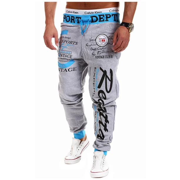 

Men's Printed Long Casual Pants Fitness Sports Jogging Tracksuit Sportswear Gym Trousers