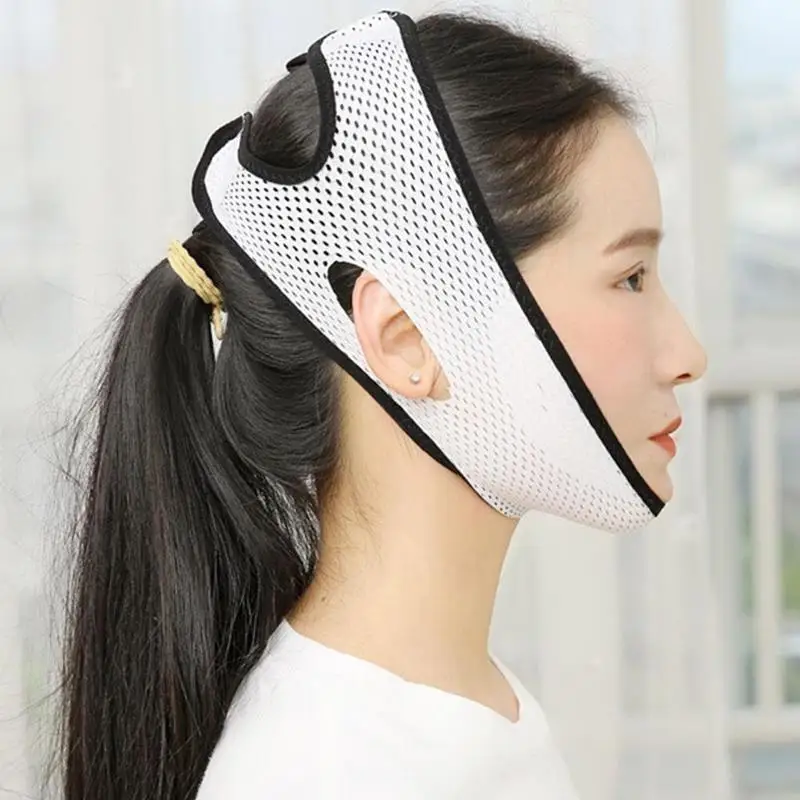 Дышащая v-образная подтяжка щек для лица тонкая маска формирующий пояс двойной