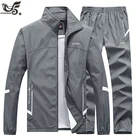 Спортивный костюм мужской из 2 предметов, кофта и брюки, брендовая одежда с карманами на молнии, комплект для баскетбола, осень-весна