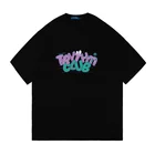 Футболка с мультяшным принтом, модный брендовый Свободный Топ в японском стиле хип-хоп с круглым вырезом и коротким рукавом для мужчин и женщин