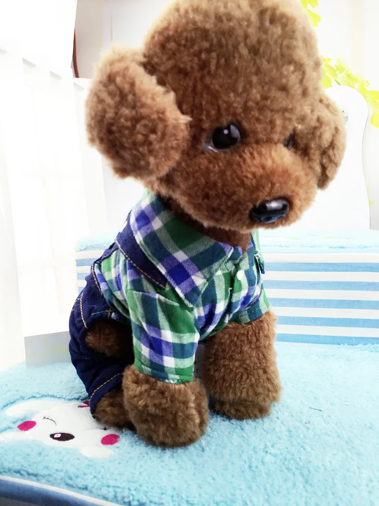 Dog Cat Denim Striped Jumpsuit Hoodie Jean Pet Puppy Coat Jacket Spring/Summer Clothes Apparel 4 Colours Winter | Дом и сад