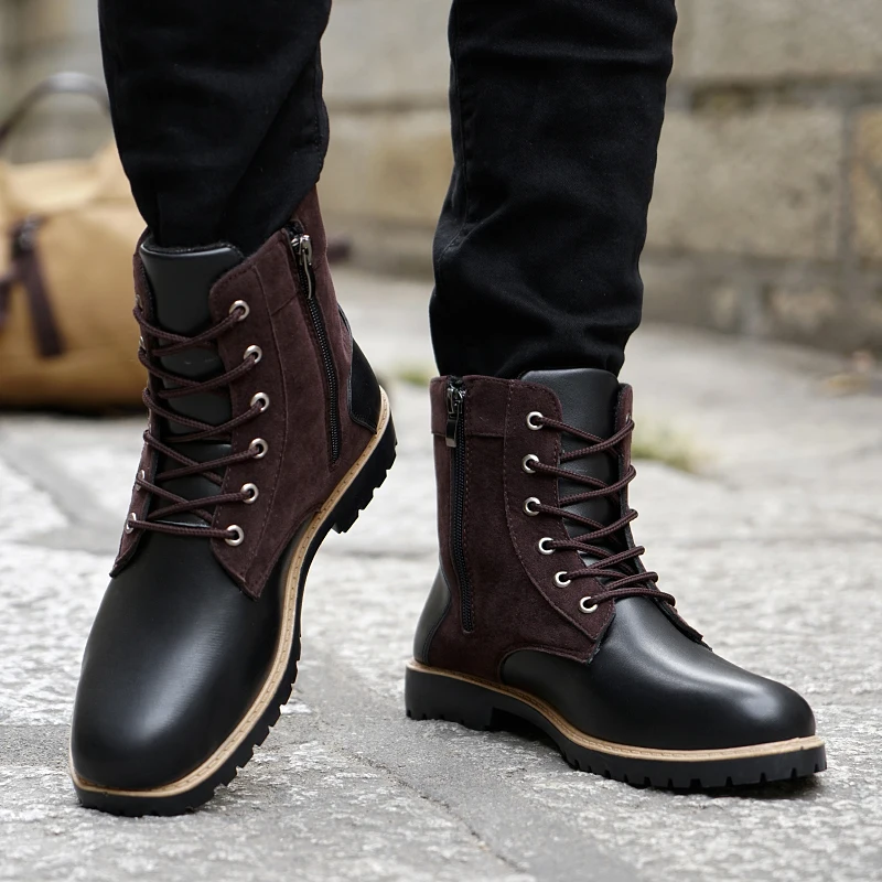 Мужские Винтажные кожаные ботильоны VESONAL коллекции осень зима 2019 Классические