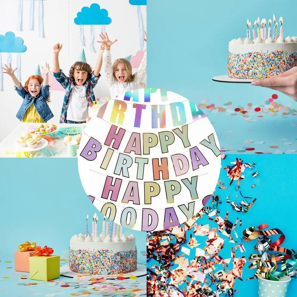 

Happy Birthday Bunting Banner Hanging Paper Fans Macaron Pastel 1st Baby Bunting Party Decorations Candy Garland Birthday S U0J3